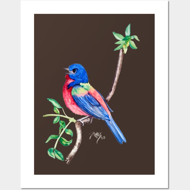 Watercolor Painted Bunting Wall Art by ptowndanig